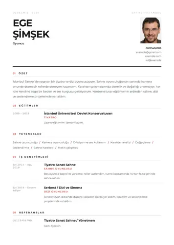 Oyuncu cv indir